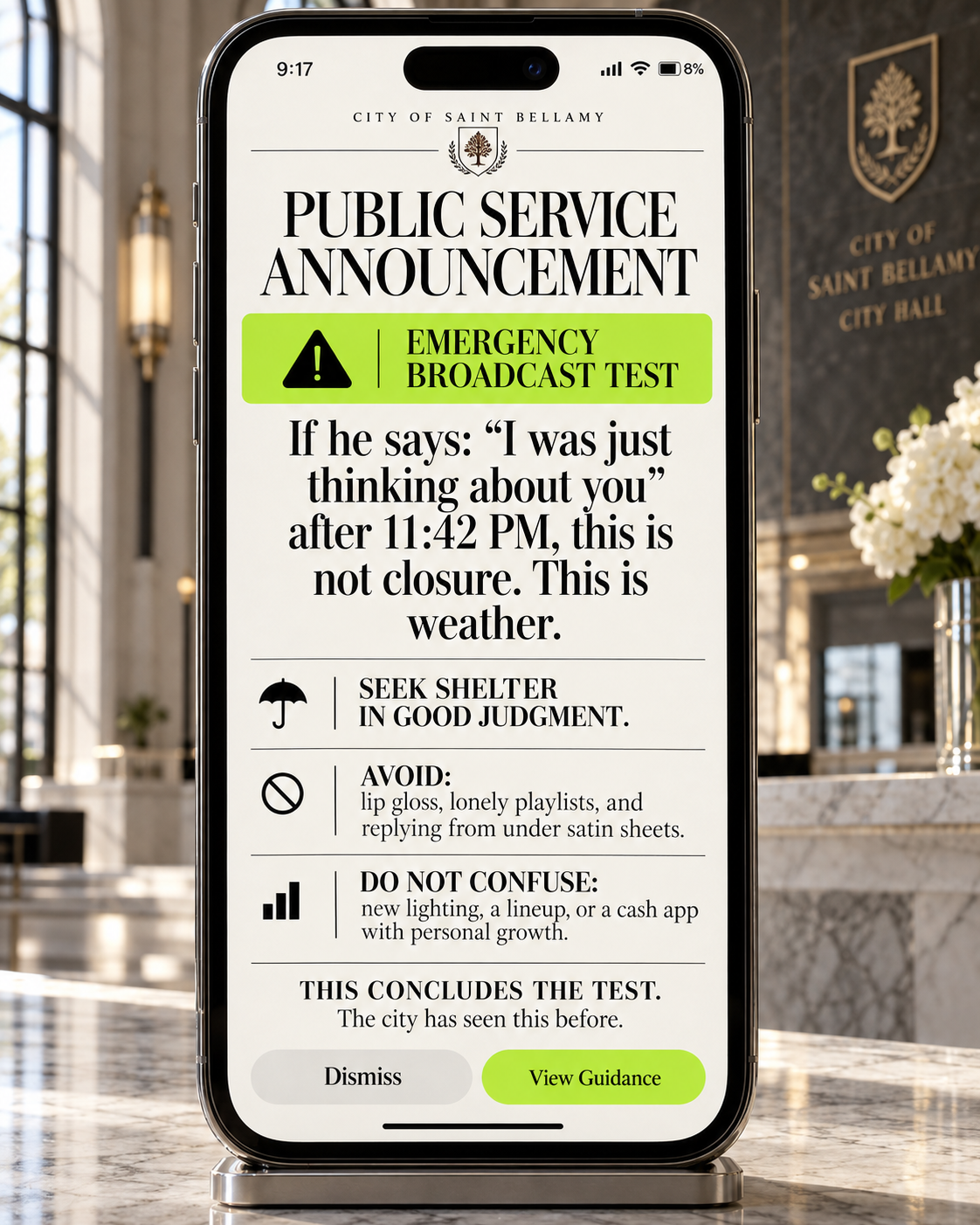 Saint Bellamy City Desk: PSA Phone Full