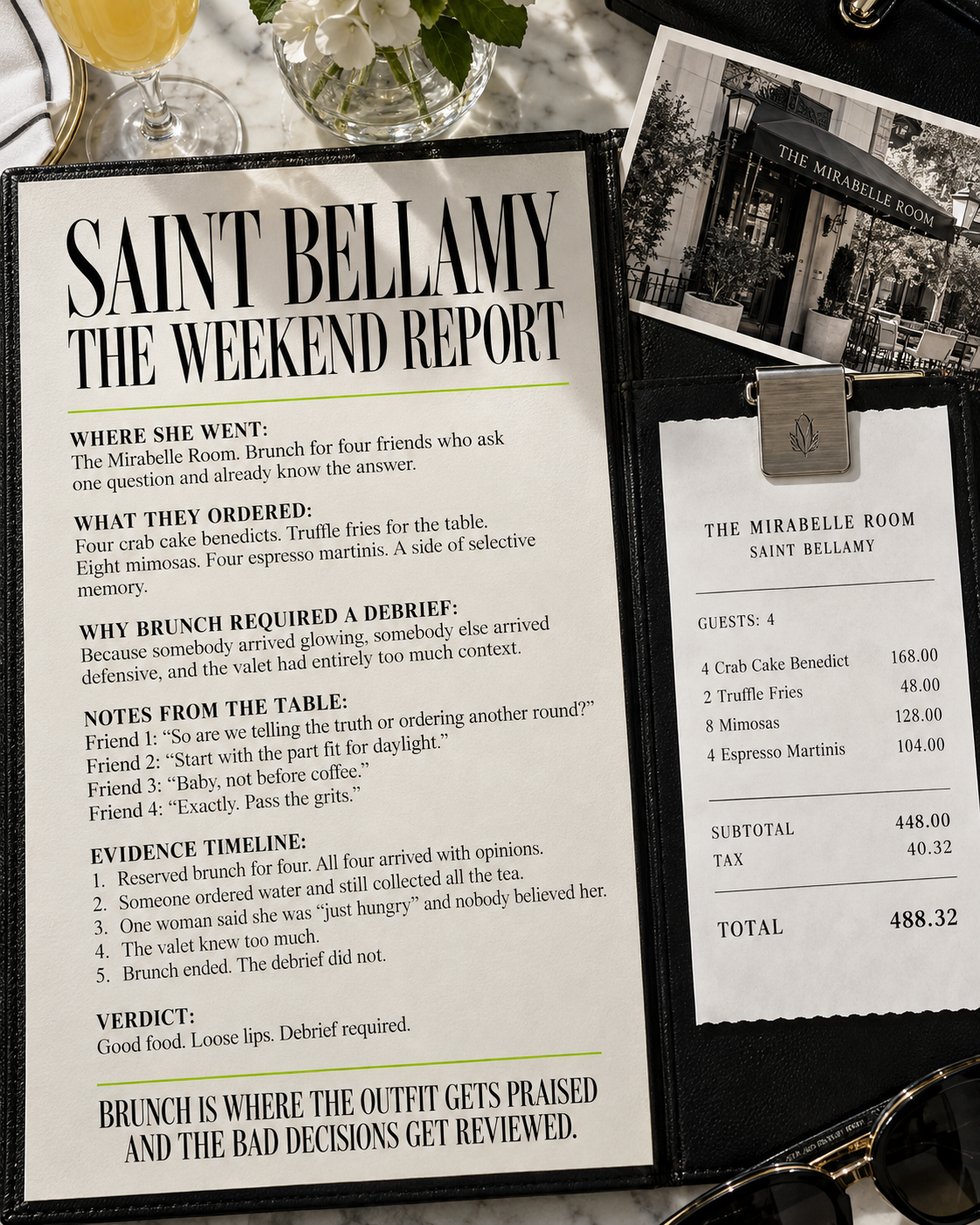 Saint Bellamy City Desk: Weekend Report Four